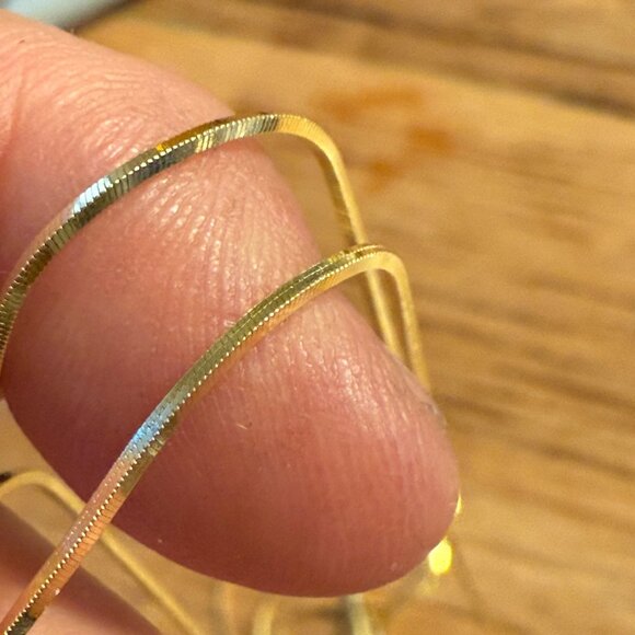 STS Gold over Sterling Silver 925 Long Strand Box type Chain Necklace With Box - Picture 4 of 8